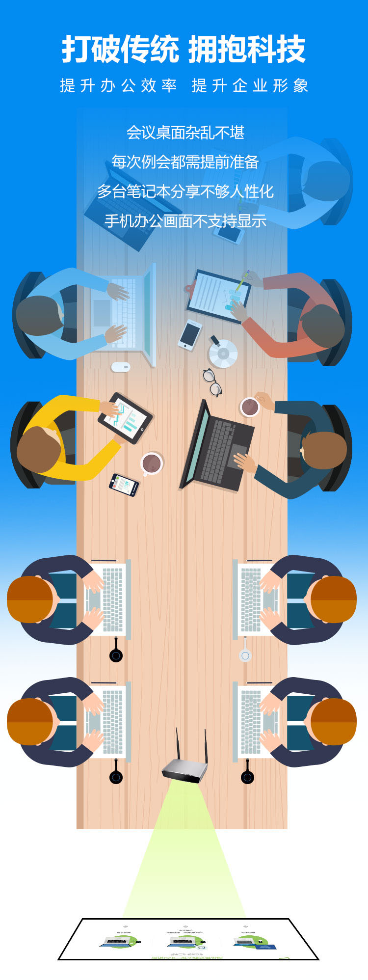 中小型會(huì)議室無(wú)線投屏器,即插即秀