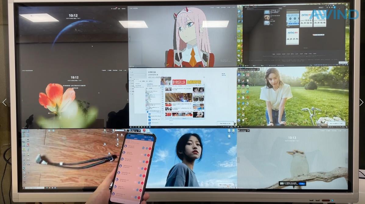 Awind奇機A-900九畫面無線投屏器